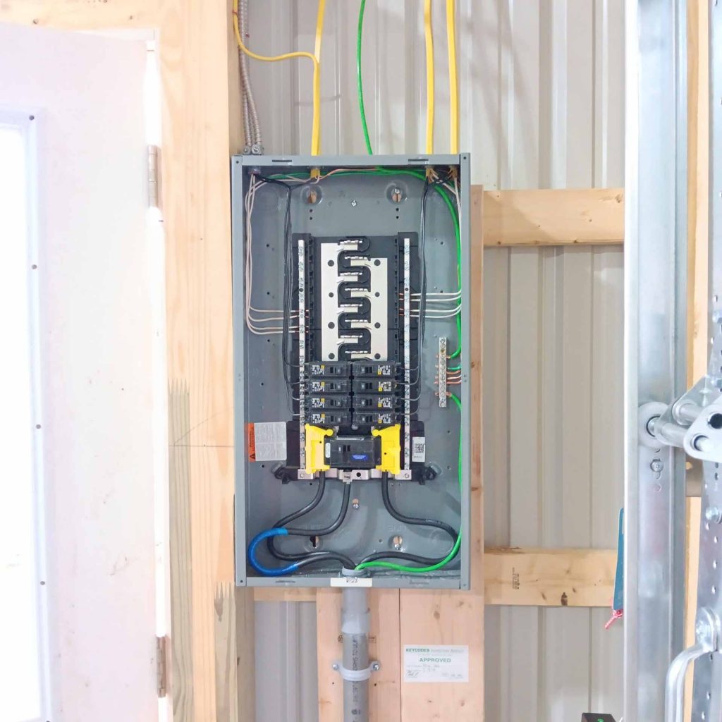 Electric panel in garage
