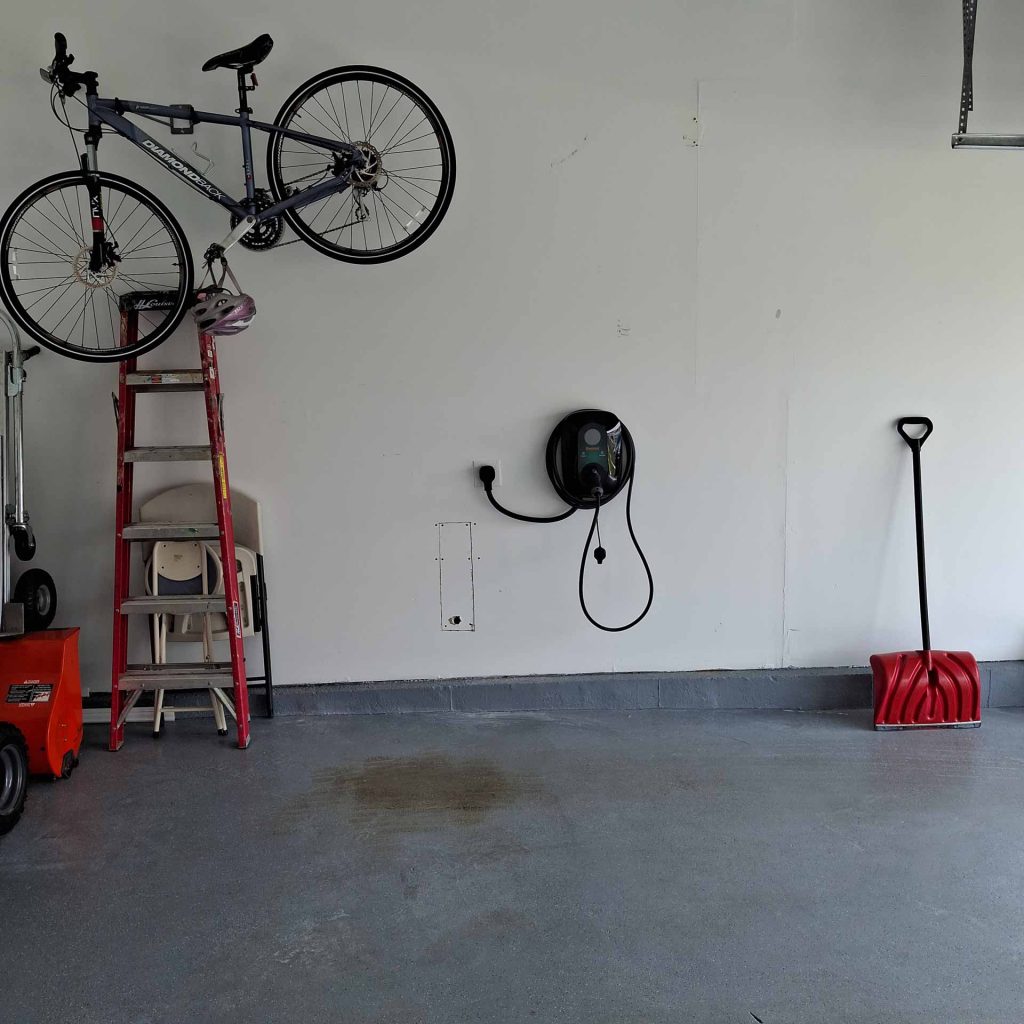 EV charger in garage